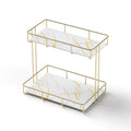 2-Tier Bathroom Corner Storage Rack 2 Pack with Marble Look - Gold