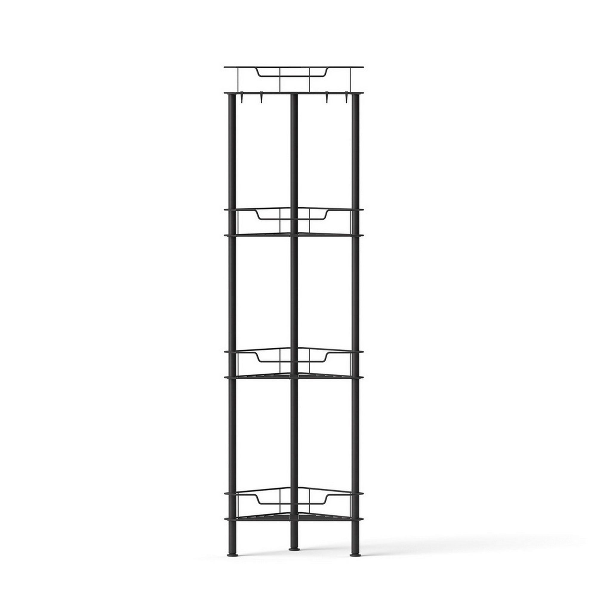 2x Floor Standing Shower Caddy 4 Tier Rustproof Bathroom Storage