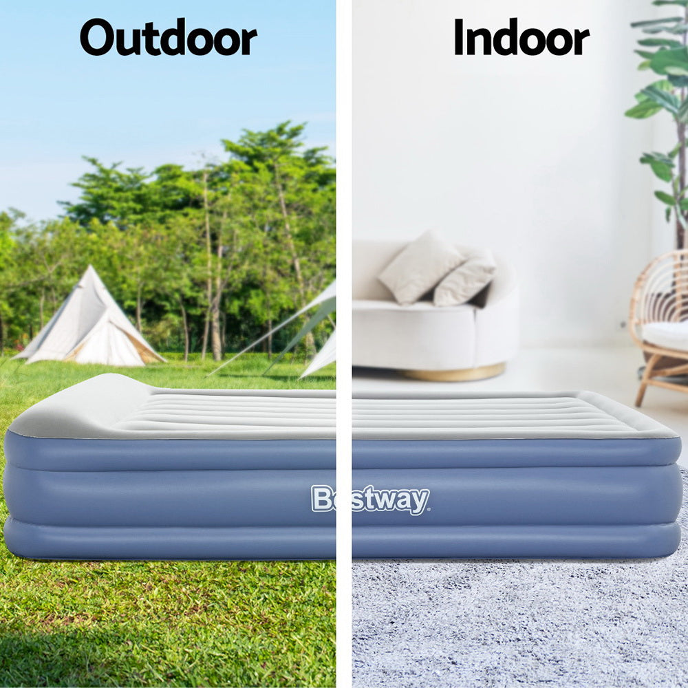 46 CM Thickness Air Bed Inflatable Mattress with Built-in Pump - Queen Size