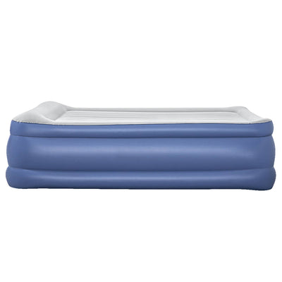 56 CM Thickness Air Bed Inflatable Mattress - Queen Size in blue with flocked sleeping surface and sturdy coil-beam construction