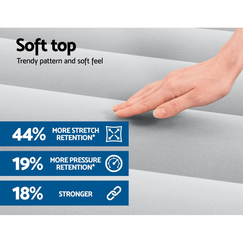 61 CM Thickness Air Bed Inflatable Mattress with Built-in Pump - Queen Size shown with hand pressing soft top surface