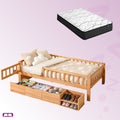 Single Package | Archer Kids Montessori Storage Bed with 3 Drawers & Glay Bonnell Spring Mattress (Medium Firm)