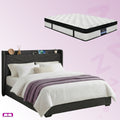 King Package | Moree King Gas Lift Bed Frame Charcoal & Serenity Euro Top Mattress (Medium Firm)