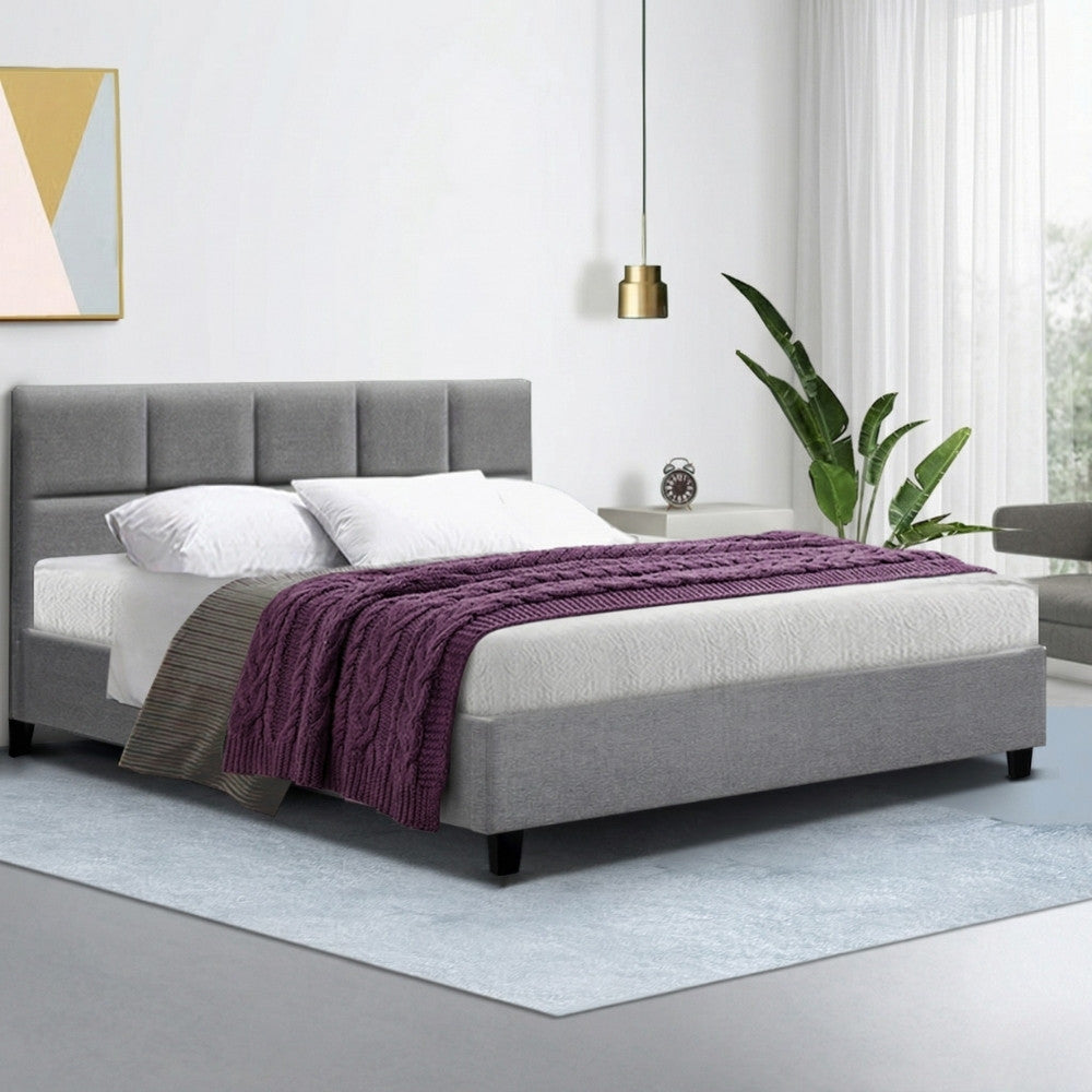 Queen Package | Bondi Bed Grey & Reverie Euro Top Mattress (Medium Firm)