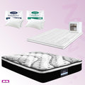 King Comfort Package | Como Series Euro Top Mattress (Medium Firm), Deluxe Pillowtop Topper, 2 Deluxe & 2 Cooling Pillows