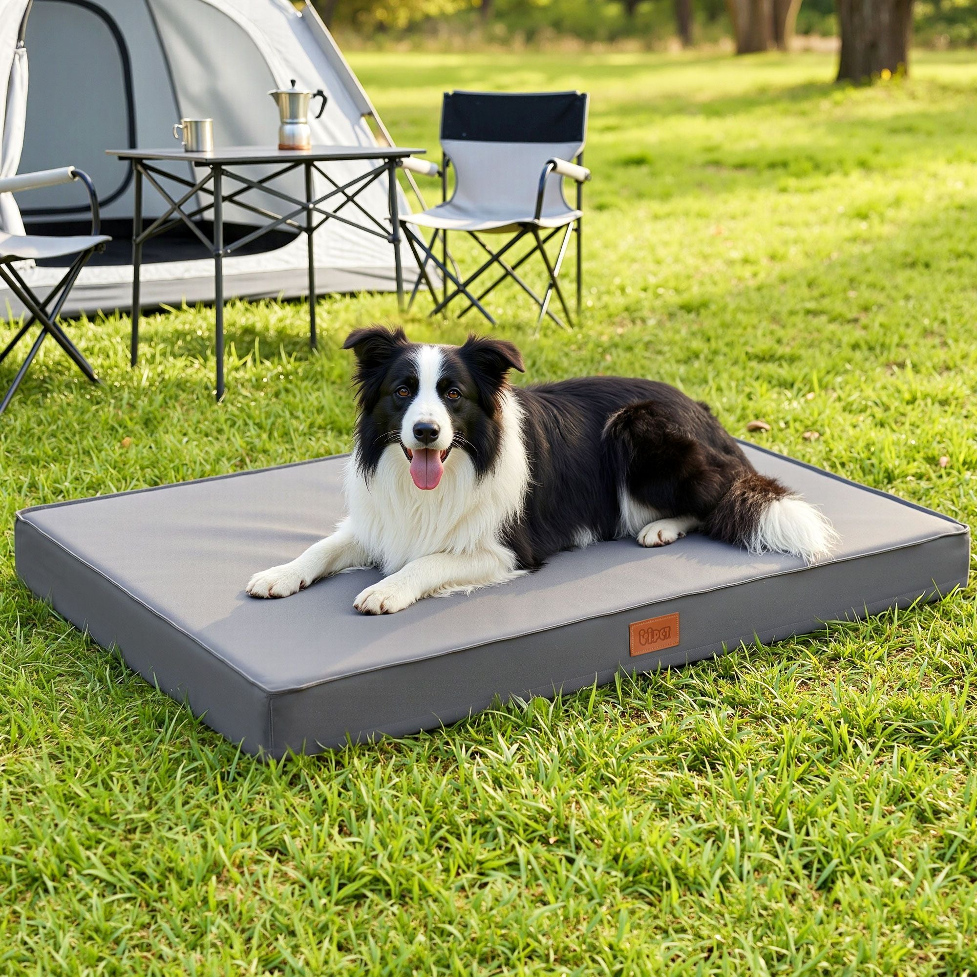 Dog Bed XL Water-resistant Egg Crate Foam Orthopedic Pet Mat Grey