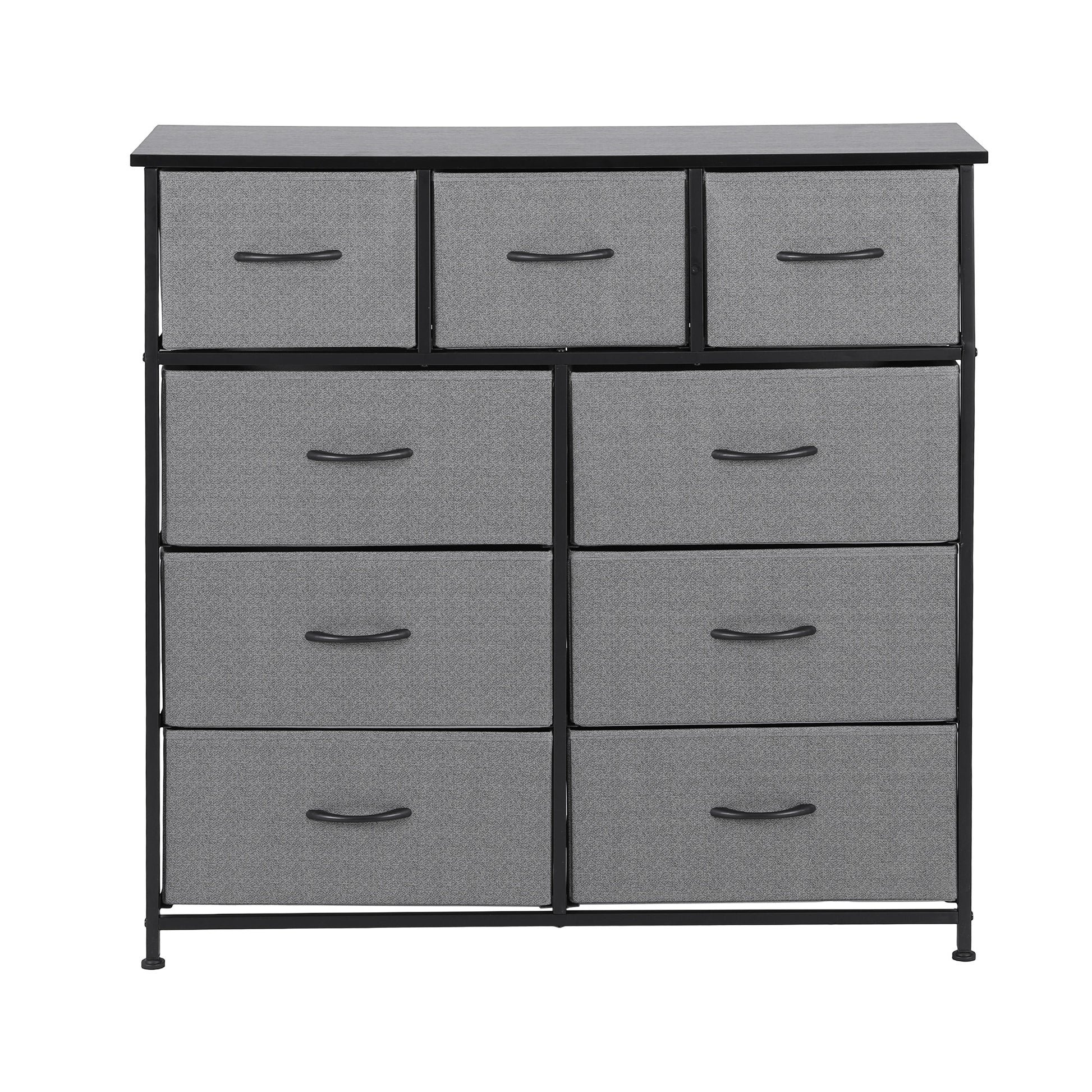 Chest of 9 Drawers Storage Dresser Tallboy Dark Grey-3