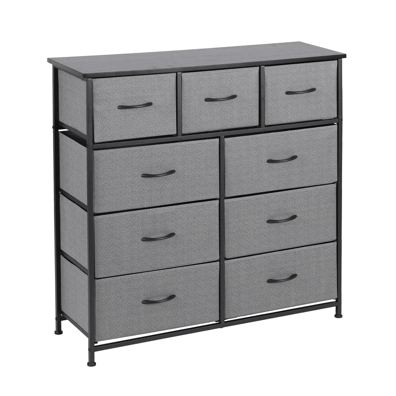 Chest of 9 Drawers Storage Dresser Tallboy Dark Grey-7