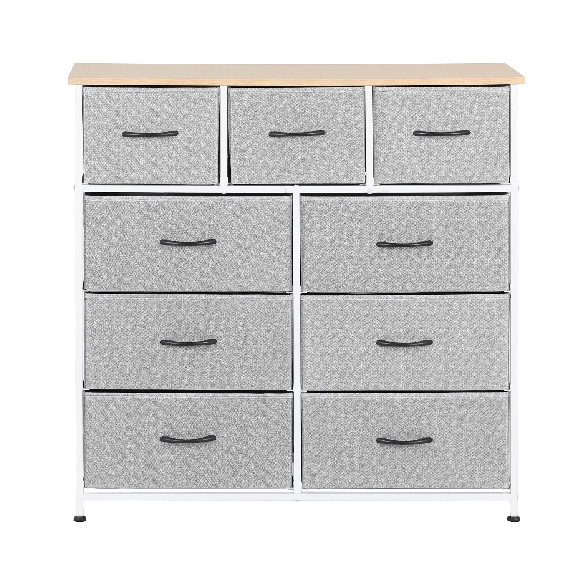 Chest of 9 Drawers Storage Dresser Tallboy Light Grey-3