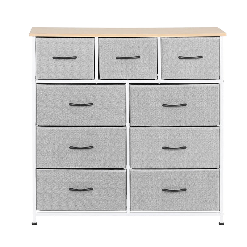 Chest of 9 Drawers Storage Dresser Tallboy Light Grey-3