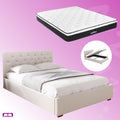 Double Package | Dorilla Gas Lift Storage Bed Frame Beige & Bonita Pillow Top Mattress (Medium Firm)
