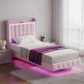 Evangeline Single Floating LED Bed – Pink