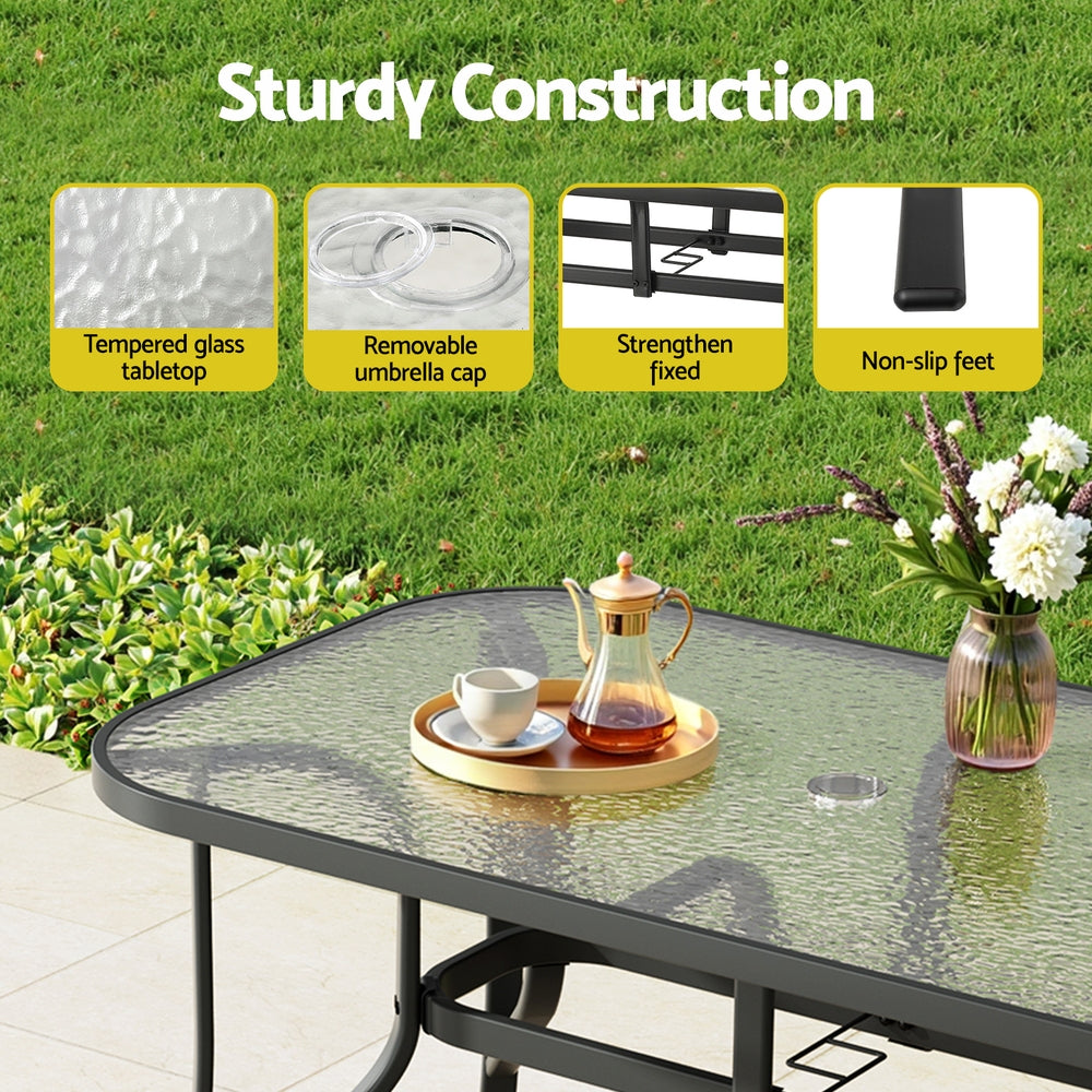 5PC Outdoor Dining Set Table and Chairs Patio Furniture Bistro Set Garden Grey