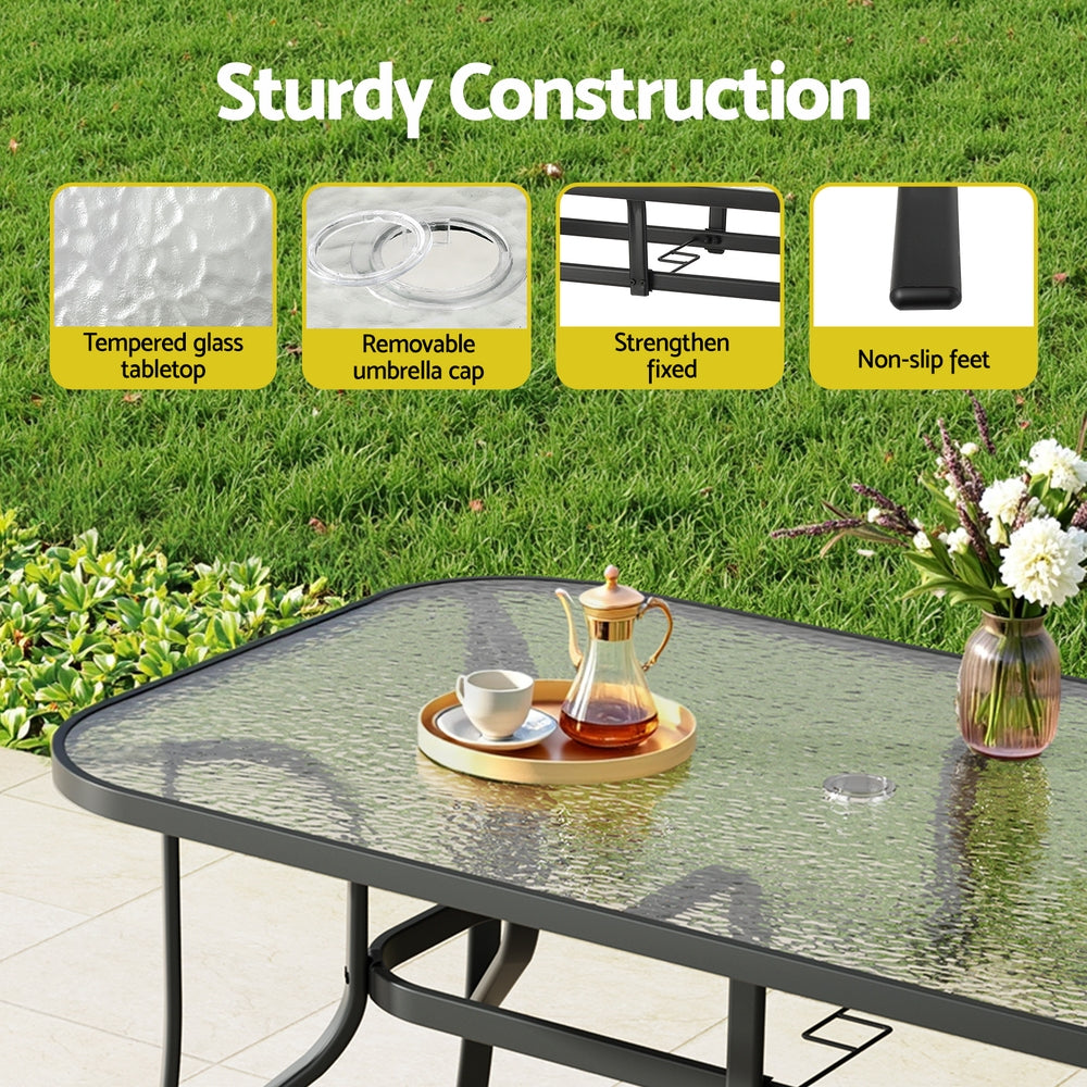 5PC Outdoor Dining Set Table and Chairs Patio Furniture Bistro Set Garden Grey
