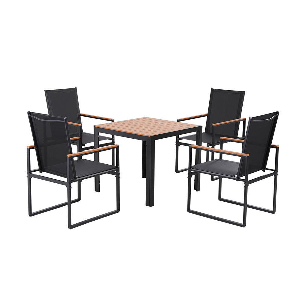 5PCS Outdoor Dining Set Table and Chairs Patio Garden Furniture Bistro Set