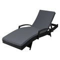 Bianca Outdoor Sun Lounger Chair with Cushion - Black