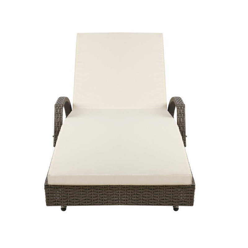Bianca Outdoor Sun Lounger Chair with Cushion - Grey-3