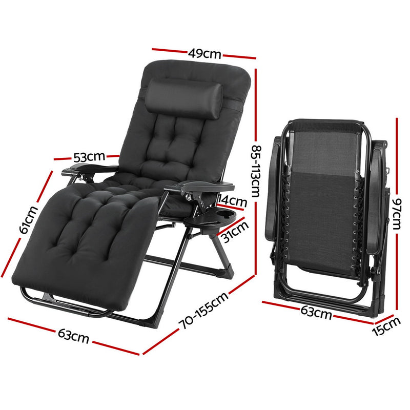Sun Lounge Lounger Folding Camping Zero Gravity Chair Outdoor Furniture-2