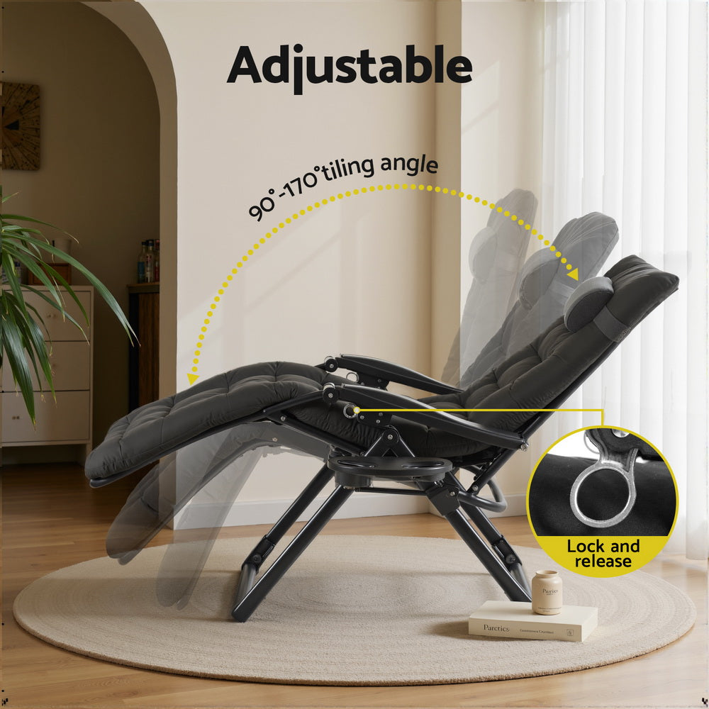 Sun Lounge Lounger Folding Camping Zero Gravity Chair Outdoor Furniture