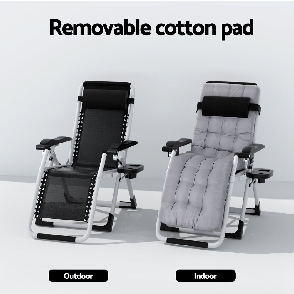 Sun Lounge Folding Lounger Camping Zero Gravity Chair Outdoor Furniture-5