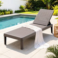 Adjustable Outdoor Sun Lounger Patio Furniture Lightweight - Brown