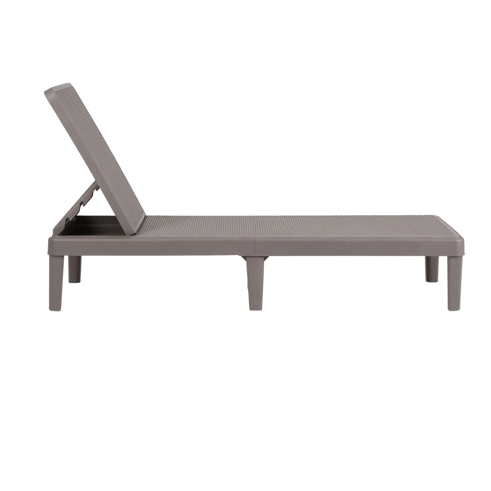 Adjustable Outdoor Sun Lounger Patio Furniture Lightweight - Brown