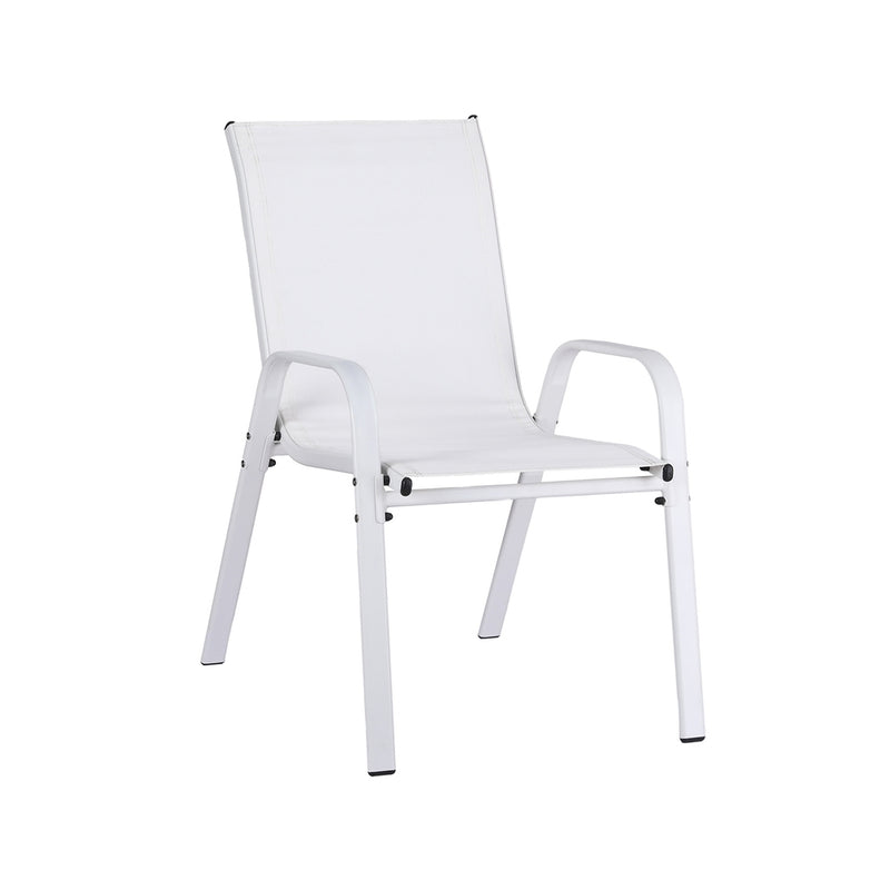 Set of 4 Outdoor Stackable Chairs - White-4