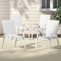 Set of 4 Outdoor Stackable Chairs - White
