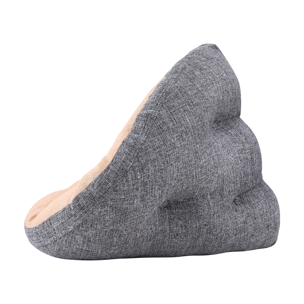 Floor Lounge Day Bed Chair - Beige with dual-tone fabric and ergonomic cushioned design shown on white background