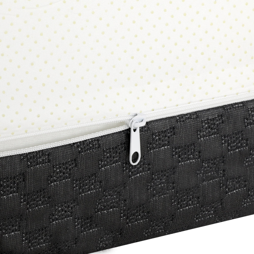Close-up of zipper detail on the Belle Cool Gel Memory Foam Mattress 25cm Thick - Double with textured fabric cover