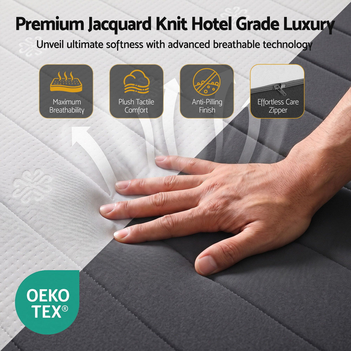 18cm King Dual Feel Reversible Memory Foam Mattress - Charcoal