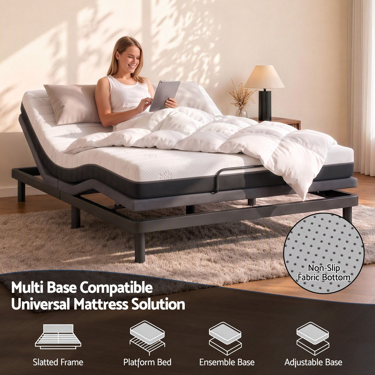 18cm King Dual Feel Reversible Memory Foam Mattress - Charcoal