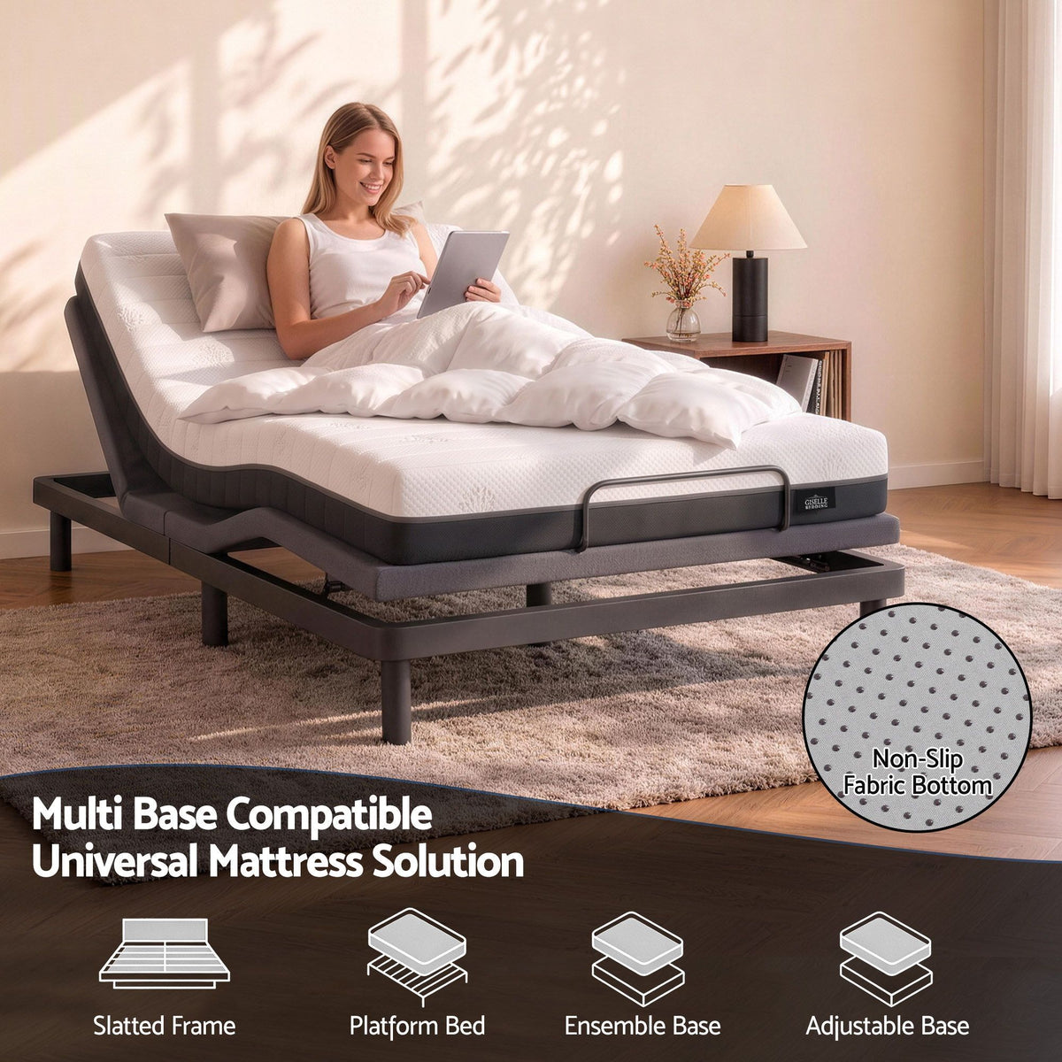 18cm King Single Dual Feel Reversible Memory Foam Mattress - Charcoal