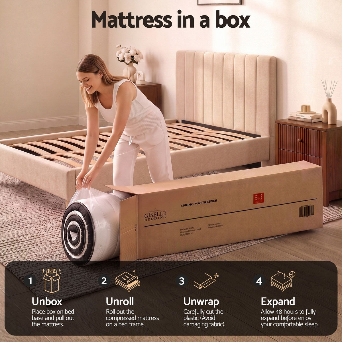 18cm King Single Dual Feel Reversible Memory Foam Mattress - Charcoal