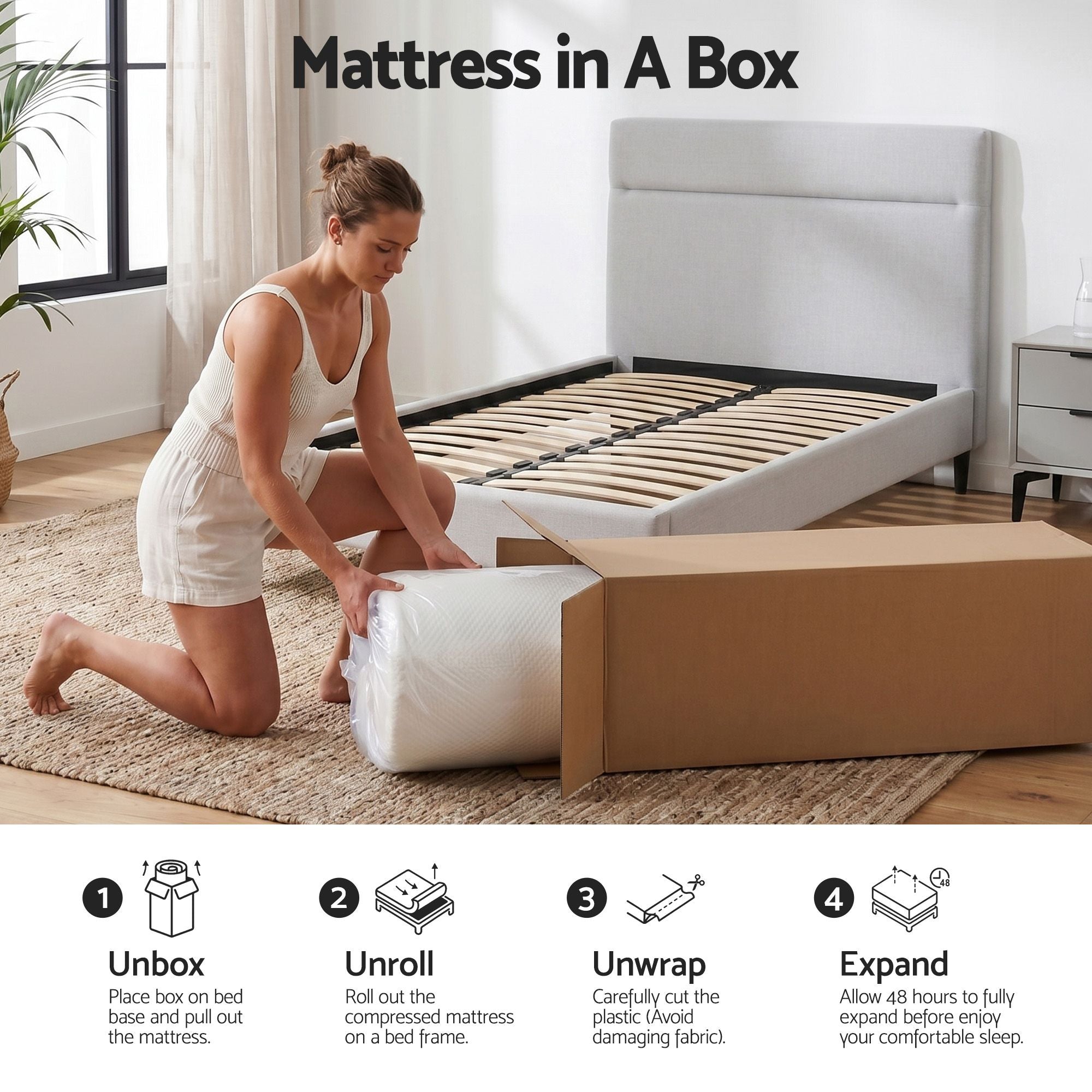 22cm Cooling Gel Memory Foam Mattress Single Medium Firm