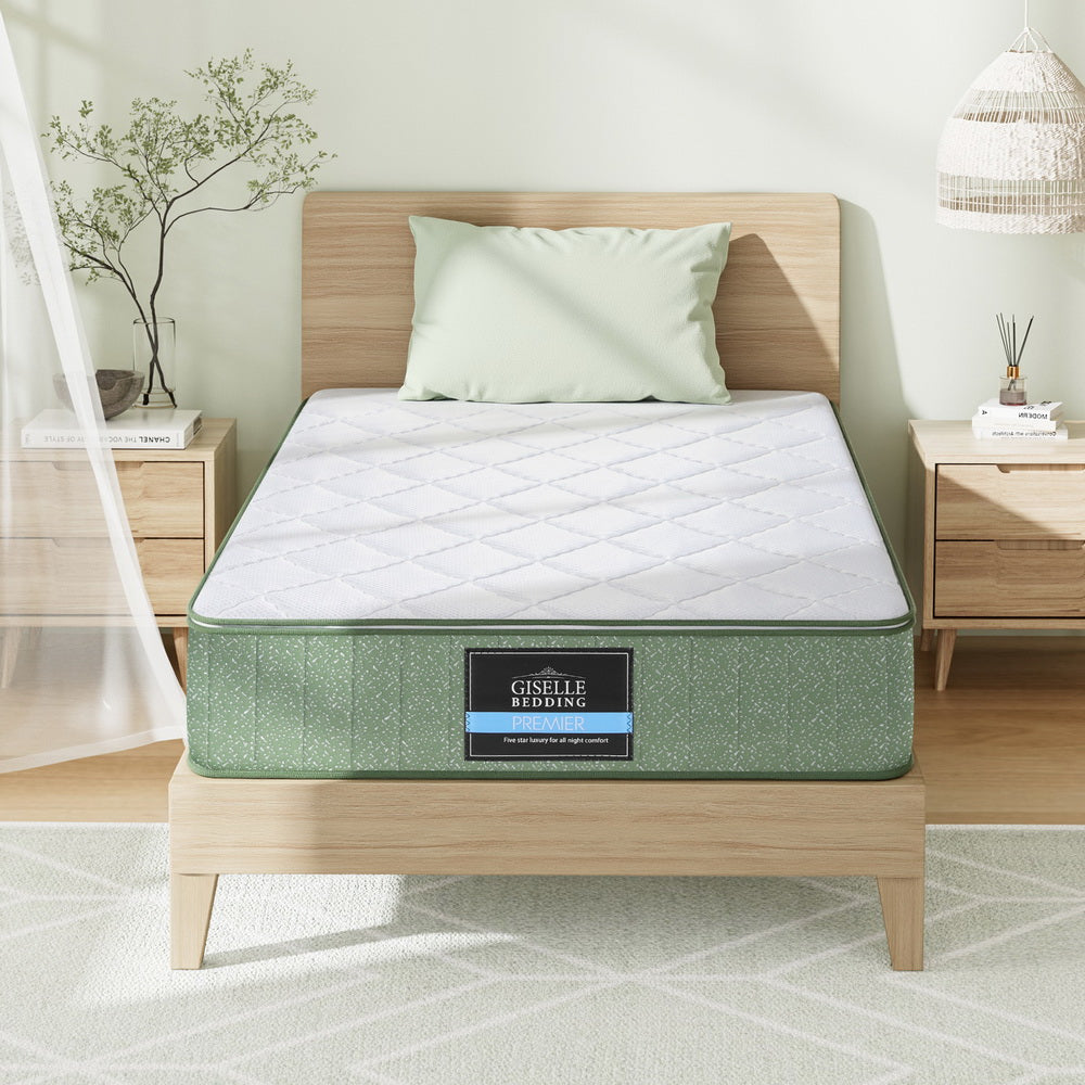 25cm Memory Foam Mattress Dual Layer Zipper Cover Cool Charcoal Foam Mattresses King Single