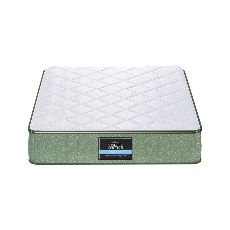 25cm Memory Foam Mattress Dual Layer Zipper Cover Cool Charcoal Foam Mattresses Single with quilted top and green side panel