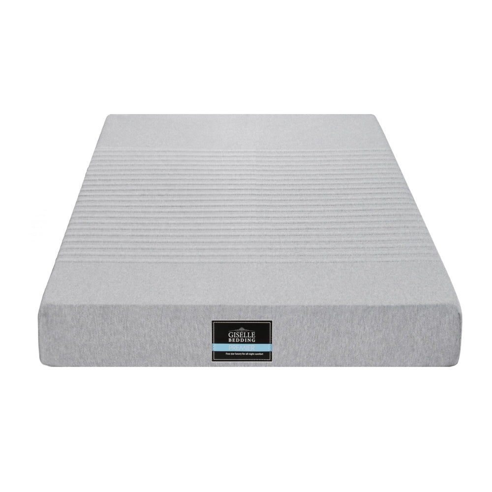 Cool Gel Memory Foam Mattress Charcoal 7-Zone Washable Bamboo Cover 15cm King Single