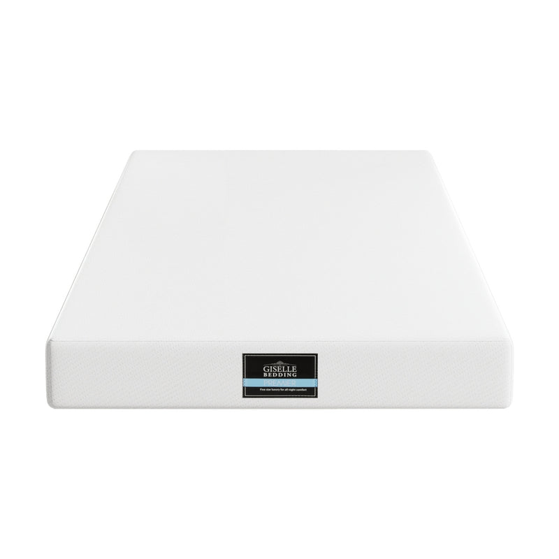 20cm Memory Foam Mattress Green Tea Single with white cover and branded label, shown on white background