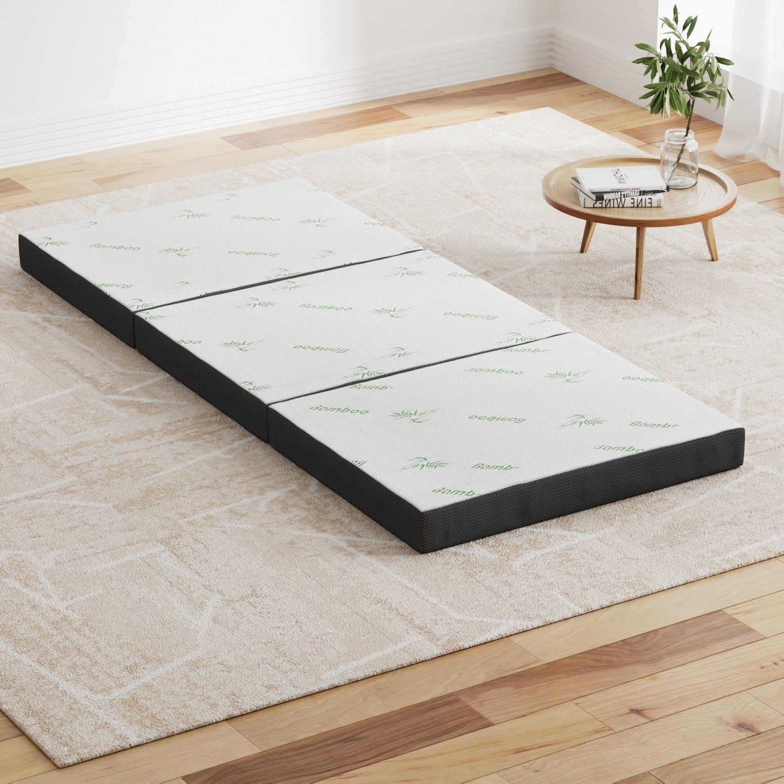 Folding Foam Portable Mattress Bamboo Fabric