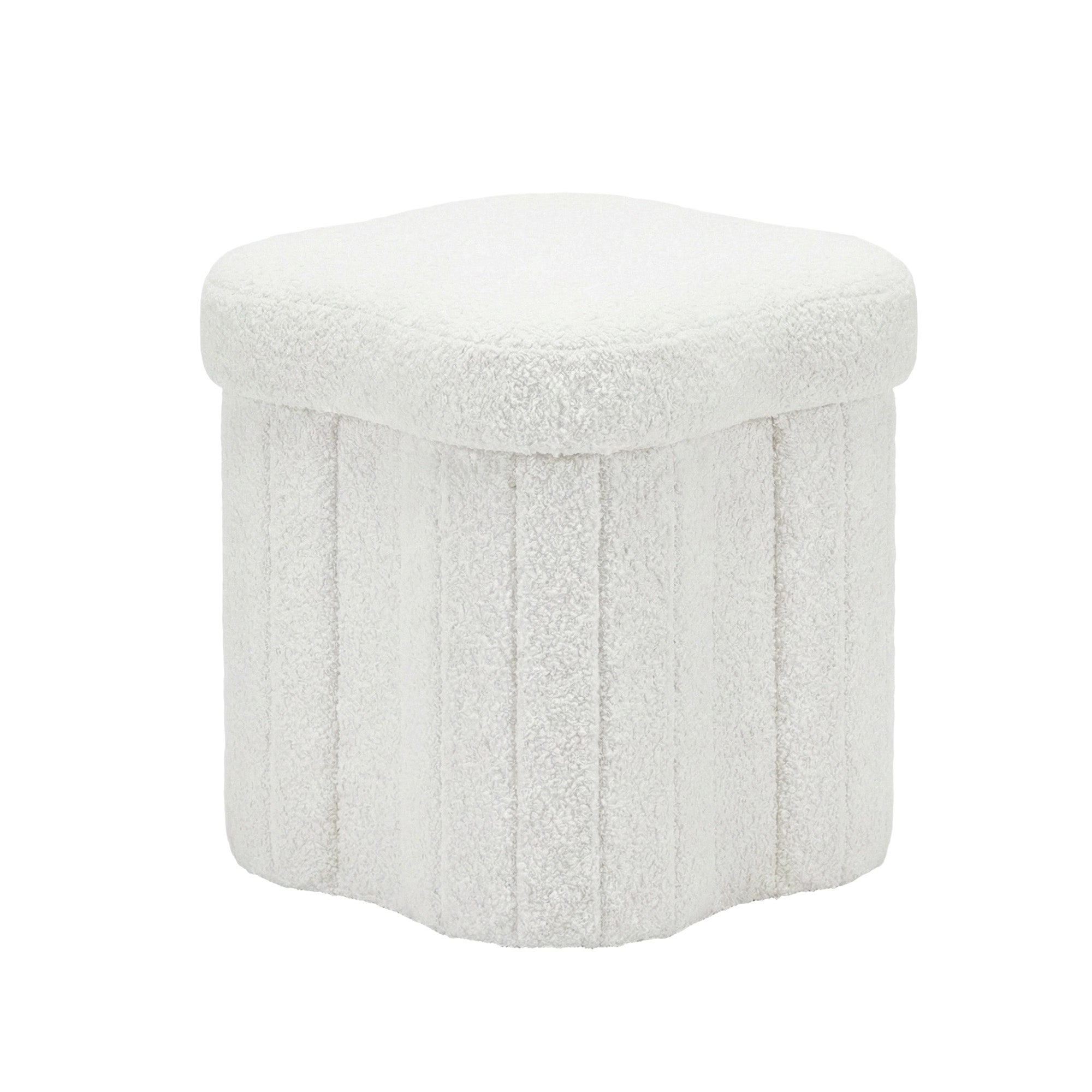 Storage Ottoman Foot Stool Foldable White