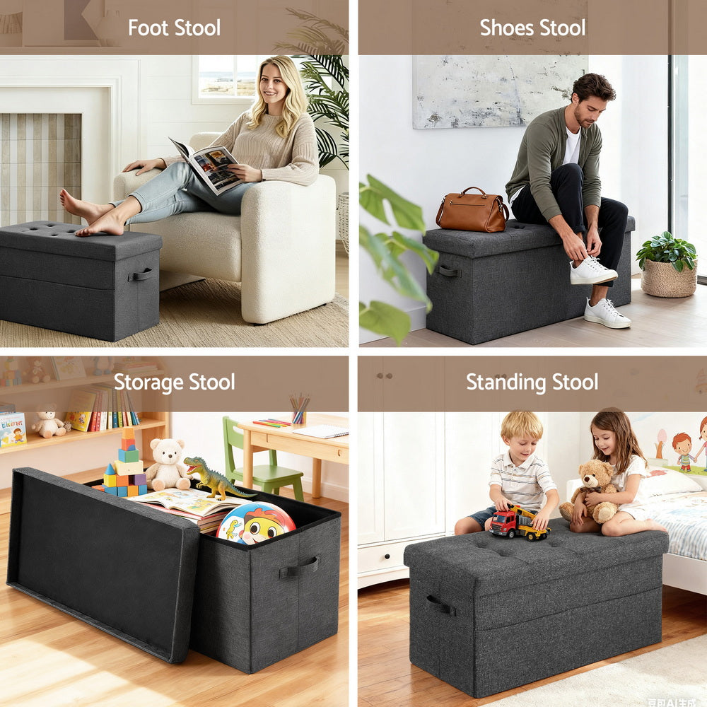 Storage Ottoman Foot Stool Rest Foldable