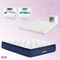 Double Comfort Package | Franky Euro Top Cool Gel Mattress (Medium Firm), Deluxe Pillowtop Topper, 2 Deluxe & 2 Cooling Pillows