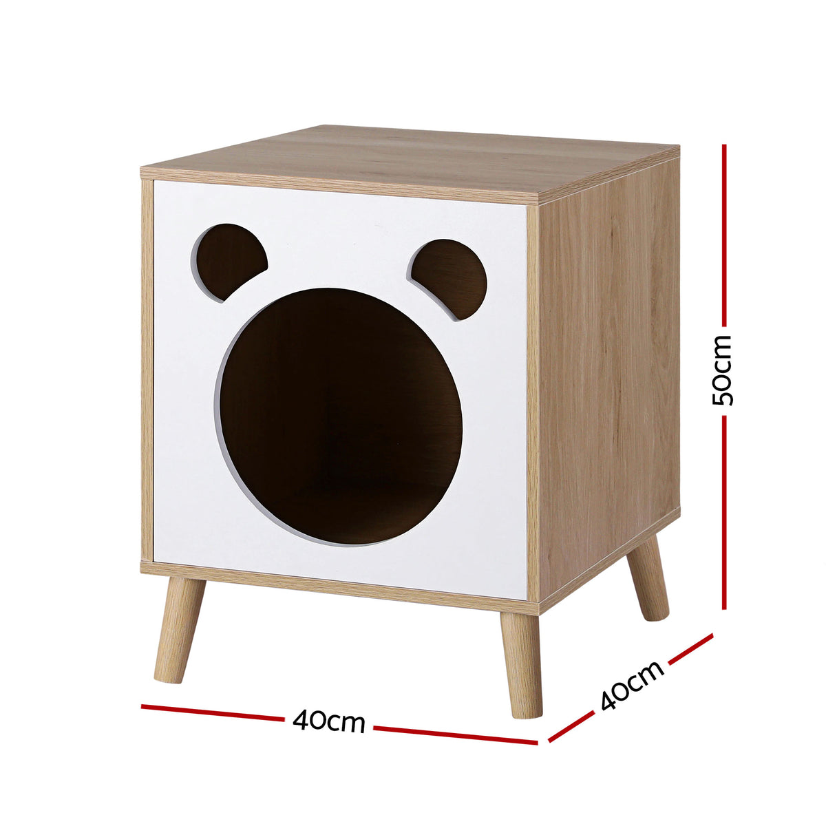 Cat Nest Bedside Table with Solid Wood Legs