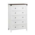5 Chest of Drawers Storage Tallboy White & Walnut