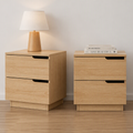 2X Bedside Table 2 Drawers Nightstand Pine