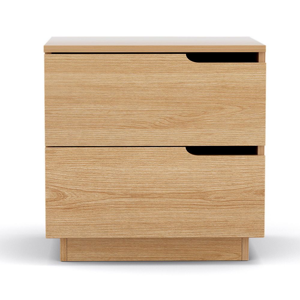 2X Bedside Table 2 Drawers Nightstand Pine