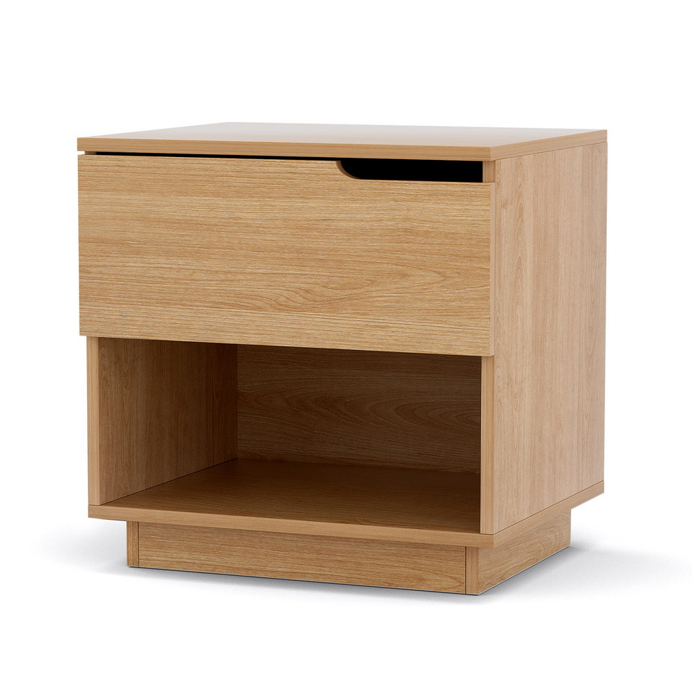 Bedside Table 1 Drawer 1 Shelf Nightstand Pine