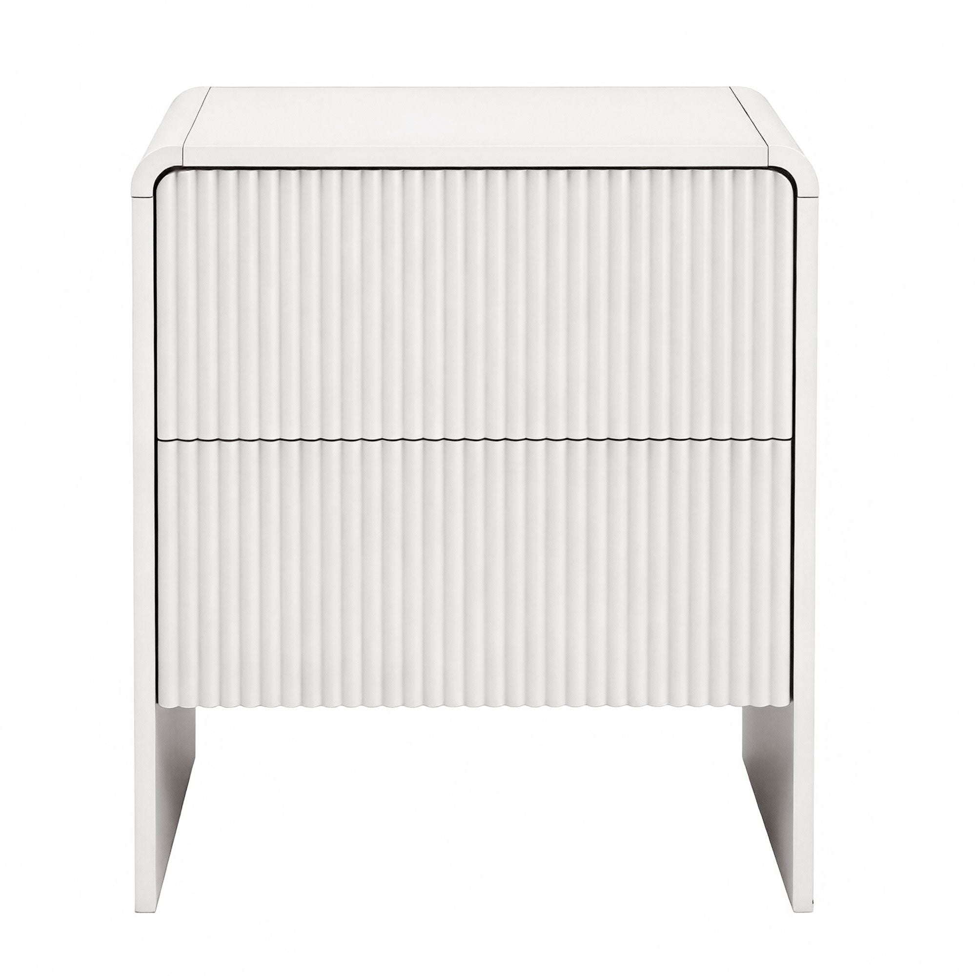 2x Bedside Table 2 Drawers - Beige