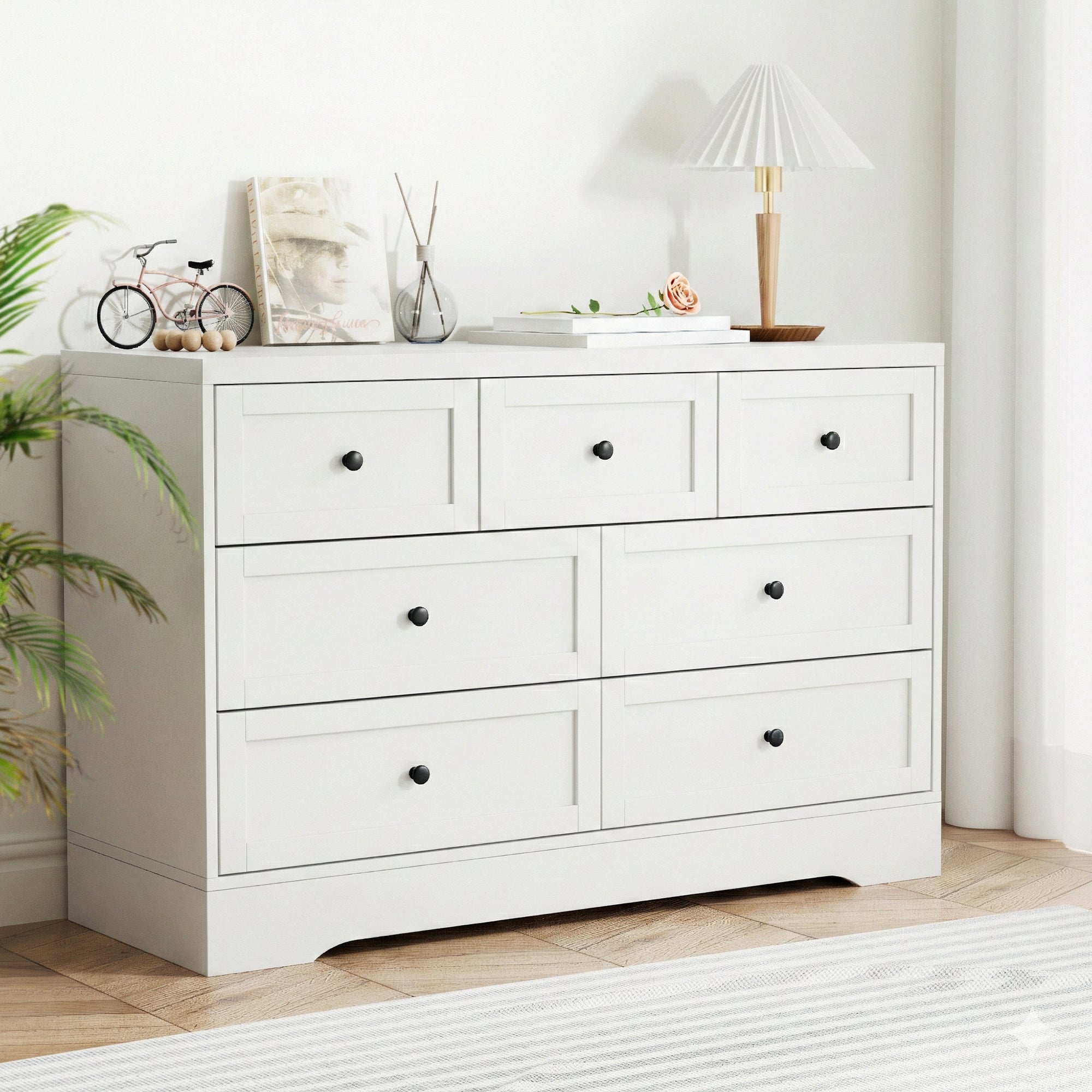 7 Chest of Drawers Dresser Table White